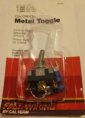 NEW Calterm 41710 Universal Metal ON/OFF/ON Toggle Switch SW-71 - Image 1 of 4