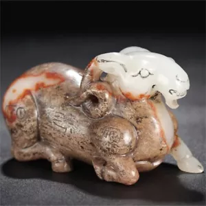 Chinese Antique Han Dynasty Hetian Ancient Jade Statues Jade Sheep 206 BC-220 AD - Picture 1 of 9