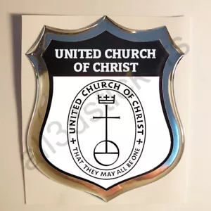 United Church of Christ Sticker Emblem 3D Resin Domed Gel Flag Car Decal Symbol - Bild 1 von 1