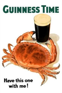 Guinness Time Have This One With Me! Bar Poster 2011 Crab 22"x30" NEW - Picture 1 of 1