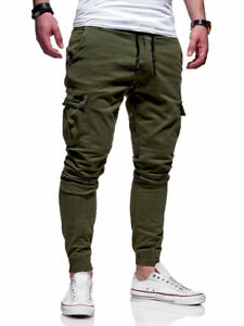 Men's Casual Joggers Pants Sweatpants Cargo Combat Loose Sport Workout Trousers