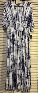 INC INTERNATIONAL CONCEPTS Women's Tie-Dyed Dress 1X NEW White Purple - Picture 1 of 9