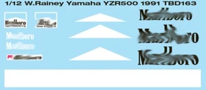 1/12 DECALS per Yamaha YZR500 1991 WAYNE RAINEY TBD163 - Picture 1 of 1