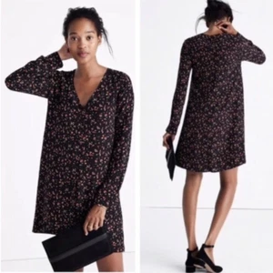 Madewell Et Sézane Elly Mini Abito Donna Seta Floreale Taglia S - Foto 1 di 13