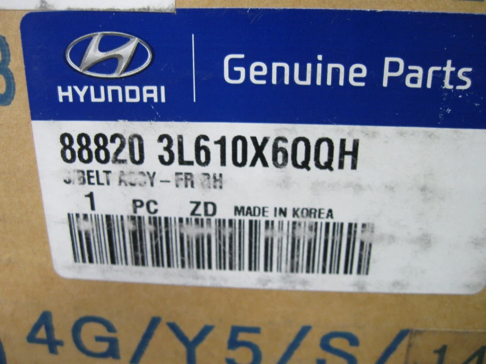 Hyundai 88820-3L610-X6QQH Front Right Seat Belt Assembly  - Image 1 of 1