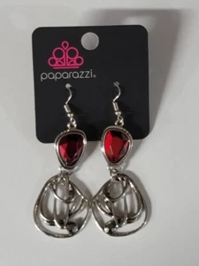 Galactic Drama Red Paparazzi Dangle Earrings - Picture 1 of 3