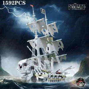 1592 piezas esqueleto fantasmas barco bloques de construcción tormenta pirata barco modelo ladrillo DIY - Imagen 1 de 6