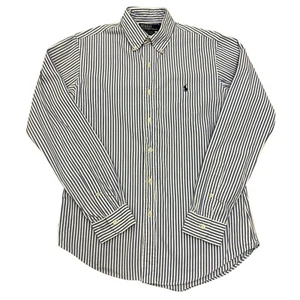 Polo Ralph Lauren Dress Shirt Striped Blue Mens 15/38 S Custom Fit Long Sleeve - Picture 1 of 12