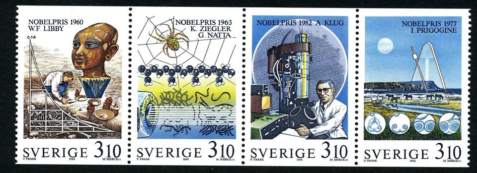 Sweden 1988 Booklet pane Nobel Prize winners; chemistry. Engraver M Mörck. MNH - Image 1 of 1