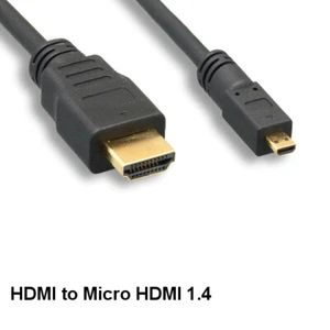 10' HDMI 1.4 to Micro HDMI Cable w/ Ethernet Male/Male 34AWG Digital Camera Cam - Picture 1 of 1