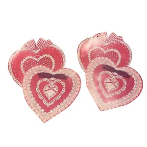 Set of 2 Valentines Day Die Cuts Cardboard Hearts Red - Picture 1 of 6