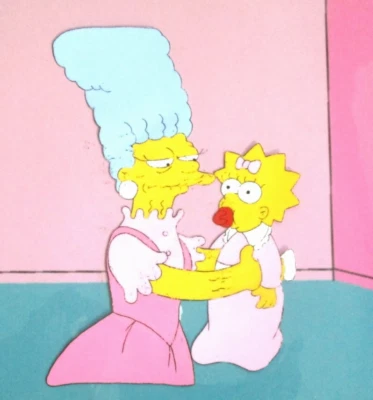 1994 SIMPSONS MAGGIE + GRANDMA BOUVIER FOX ORIGINAL PRODUCTION CEL Bart Homer - Image 1 of 4