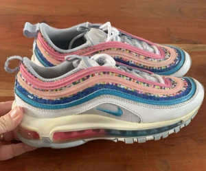 Nike Air Max 97 SE (GS)  Shoes White-Active Fuchsia Special Edition Size 4.5y - Picture 1 of 11