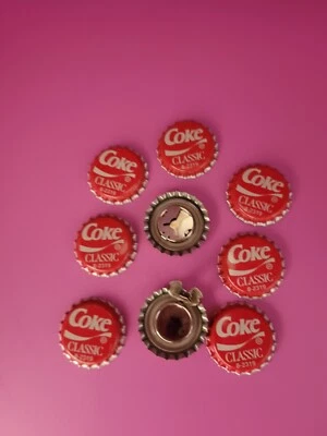 Coke Classic Button Covers. Metal Round 1.2 In In Diameter Set Of 9 - Image 1 of 2