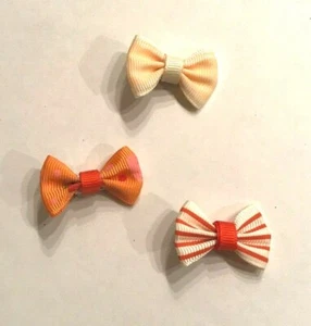 Lazos para el cabello hechos a mano - lisos - naranja - sólidos, estrellas, rayas - peine para el cabello - Imagen 1 de 2