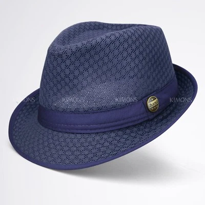 Sombrero Fedora de Malla Ligero Porkpie Verano Clásico Trilby Playa Cubana Gorra para Sol Foto 1 de 4