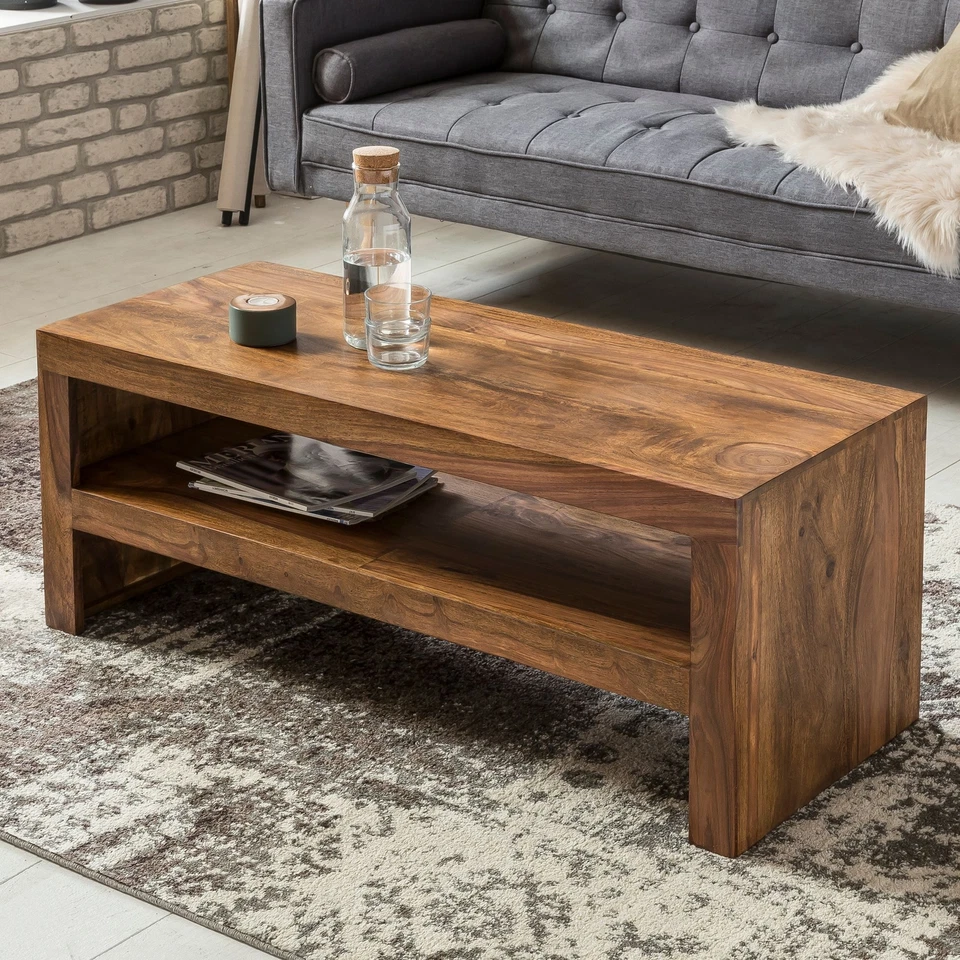FineBuy Durban Wohnzimmer Couchtisch - Braun (SuVa1161_1)