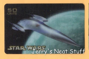 NABOO ROYAL CRUISER NUBIAN STARSHIP Italian Phone Card LENTICULAR 3-D STAR WARS - Picture 1 of 4