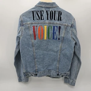 Levi's Pride USE YOUR VOICE Denim LGBTQ Trucker Jacket Men's Size Medium  - Picture 1 of 16