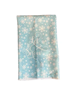 Winter Schneeflocke Weihnachten Küchentücher 2er Set, blau und weiß Dekor - Bild 1 von 2