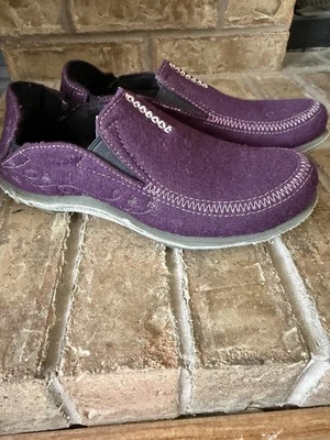 Cushe Womens Surf Slipper Canvas Comfort Slip On Shoe Sz 8 Embroidered Purple - Image 1 of 4