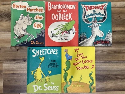 1960s Vintage Dr. Seuss Large Hardcover Random House Book Club Edition Lot Foto 1 de 4
