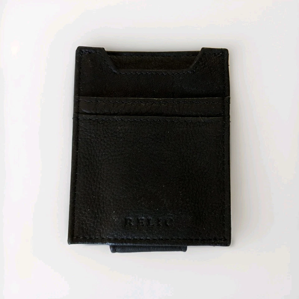 RELIC Wallet Mens Black Leather Money Clip Front Pocket Wallet Card Holder - Image 1 of 3