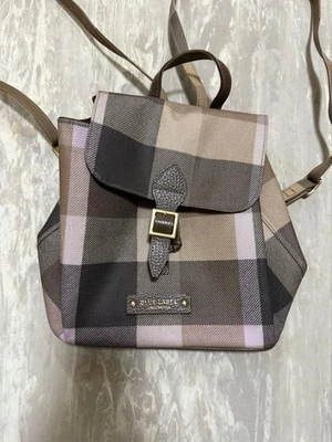 Mochila Burberry Etiqueta Azul Rosa Marrón Mujer Bolso Accesorio JPN LTD Original Col Foto 1 de 4