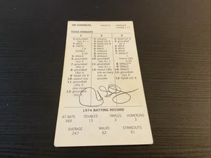 STRAT-O-MATIC Signed Card Jim Sundberg 1974 Texas - Picture 1 of 2