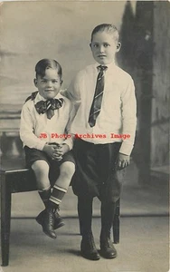 Studio Shot Photo, RPPC, Elmer & Raymond Batchelder Dressed Up, Los Angeles, CA - Picture 1 of 2
