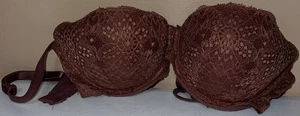 Reggiseno donna ROSA Victoria's Secret marrone 32DD pizzo ferretto - Foto 1 di 7