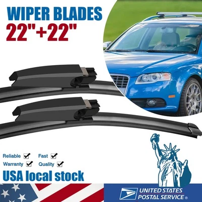 For Audi A4 Quattro 2004-2008 22" & 22" Front L&R Windshield Flat Wiper Blade - Изображение 1 из 4