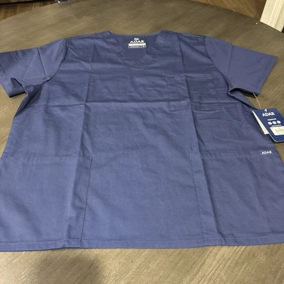 Adar Pro Scrubs Unisex NWT Sweetheart V-Neck Scrub Top Blue Size XL - Image 1 of 4