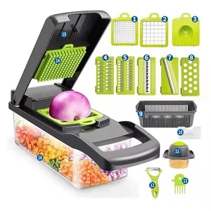16 in 1 Vegetable Chopper Salad Fruit Mandolin Slicer Food Dicer Cutter Peeler - Picture 1 of 12