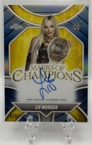 Liv Morgan 2025 Topps Cromo WWE Marcas de Campeones Refractor Azul Automático/150! - Imagen 1 de 2