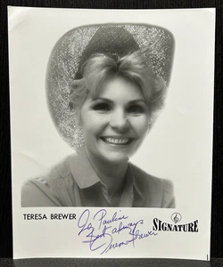 TERESA BREWER SIGNIERTES FOTO Sängerin in Ed Sullivan Show MUSIK! MUSIK! MUSIK! Auto - Bild 1 von 5
