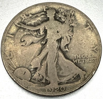 1920 P Walking Liberty VG Very Good 90% Silver Half Dollar 50c US Coin - SV283 - Image 1 of 2