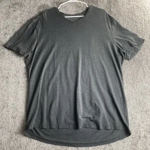 Lululemon Short Sleeve Gray V-Neck Men's Breathable Lightweight Athletic Tee - Picture 1 of 10
