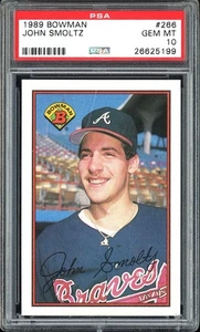 JOHN SMOLTZ 1989 BOWMAN #266 PSA 10 RC - Picture 1 of 2