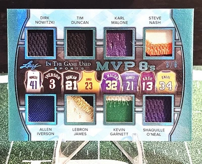 2018 LEAF IN THE GAME USED SPORTS MVP 8S RELIC AQUA - James / Shaq / Dirk / ETC. - Image 1 of 4