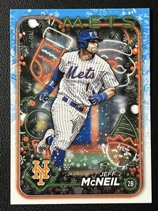 2024 Topps Holiday #H61 Jeff McNeil New York Mets Baseball Card - Picture 1 of 2