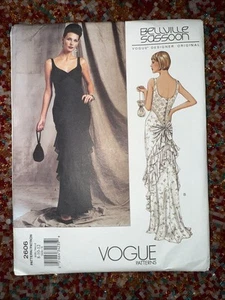 Vestido de noche vintage Vogue 2606 Bellville Sassoon patrón talla 8-12 FF UC - Imagen 1 de 4