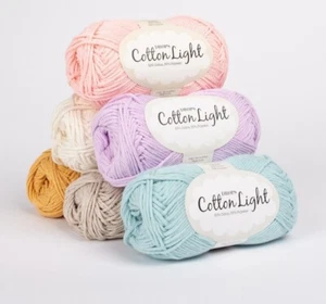 DK weight Cotton Blend Yarn Drops COTTON LIGHT 30+ COLORS - Picture 1 of 51