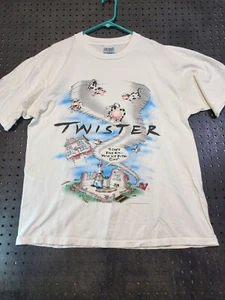 Vintage Twister The Movie Tshirt Flying Cows 1996 Graphic Mens XL - Picture 1 of 8