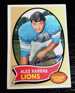 ALEX KARRAS HOF DETROIT LIONS DT AUTOGRAPHED SIGNED 1970 TOPPS FOOTBALL CARD - Picture 1 of 3