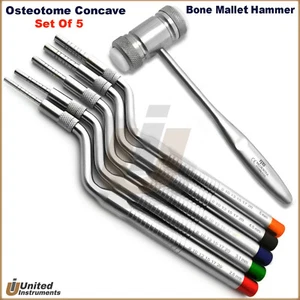 Dental Offset Osteotome Concave Tip Sinus Lift Spreader Mead Bone Mallet Hammer - Picture 1 of 3
