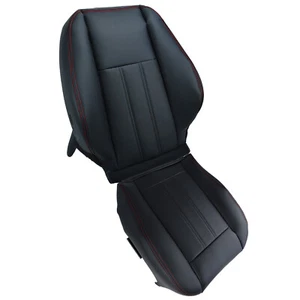 Red Seam For 2008-2020 Dodge Grand Caravan Driver Bottom & Top Seat Cover Black - Picture 1 of 10