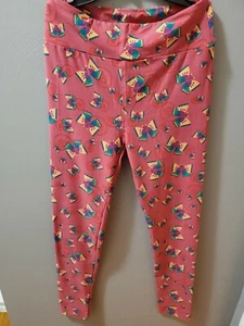 LuLaRoe ONE SIZE Leggings NWOT Multi-Color PINK ORANGE GREEN BUTTERFLY 🦋 - Picture 1 of 2