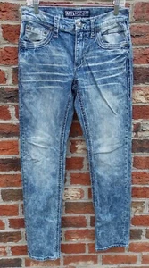 Affliction Jeans Gage Men's 30x34 Acid Wash Blue Stretch - Picture 1 of 4