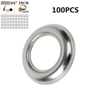 100PC Round Stainless Steel Trim Ring Base Bezel Cover For 3/4" LED Marker Light - Picture 1 of 11
